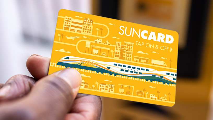 Landing Page image - Person tapping on at a TVU with their SunCard
