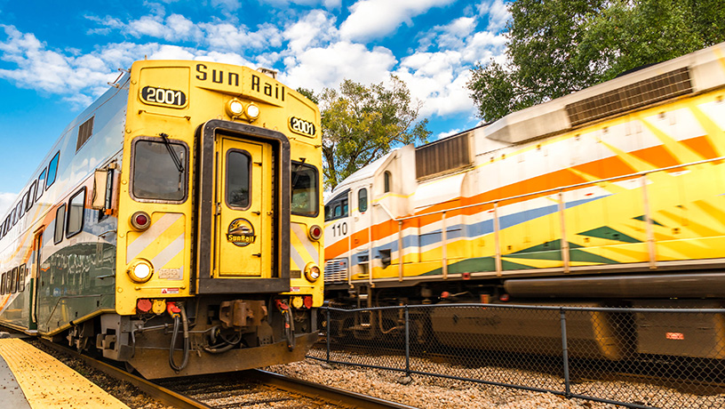 Landing Page image - Two Sunrail Trains passing each other