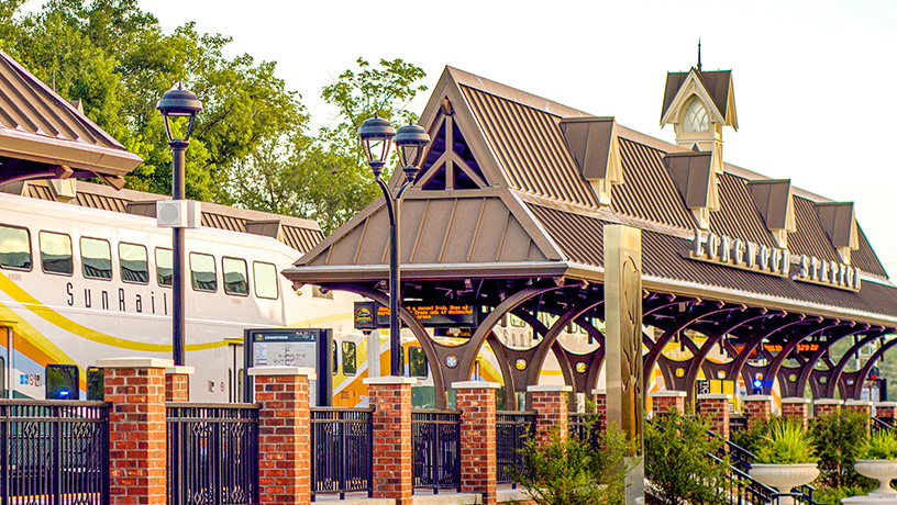Landing Page image - Longwood Station and SunRail Train