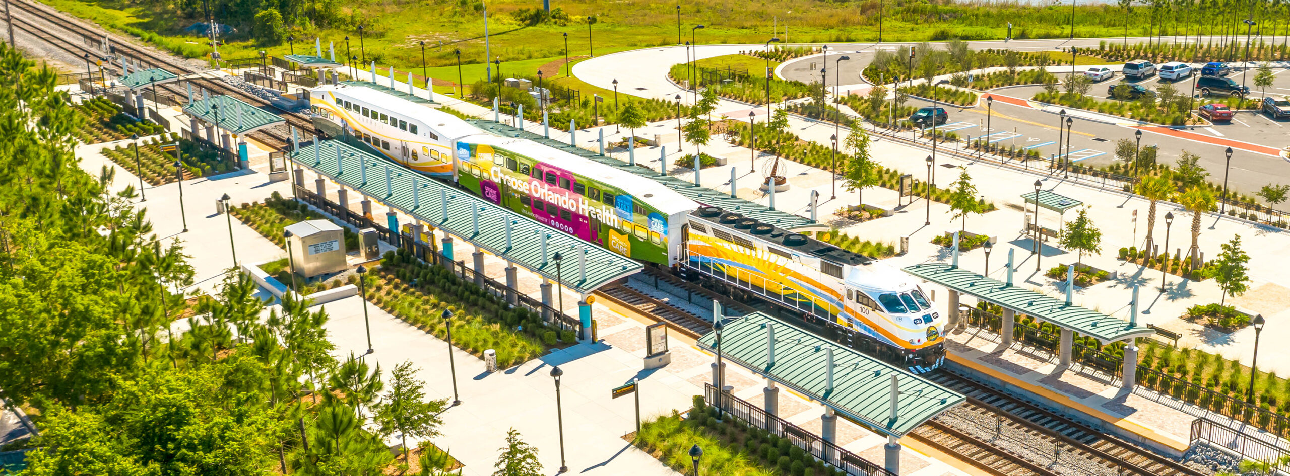 Masthead image - Aerial image of Tupperware Station and SunRail Train