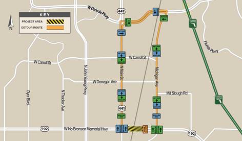 Vine Street In Kissimmee Closed At Railroad Crossing – Part Of SunRail Phase II South Work, Saturday Night, Sunday and Early Monday