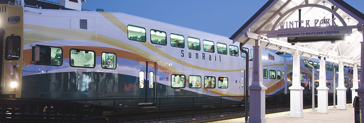 Sunrail Train in Winter Park