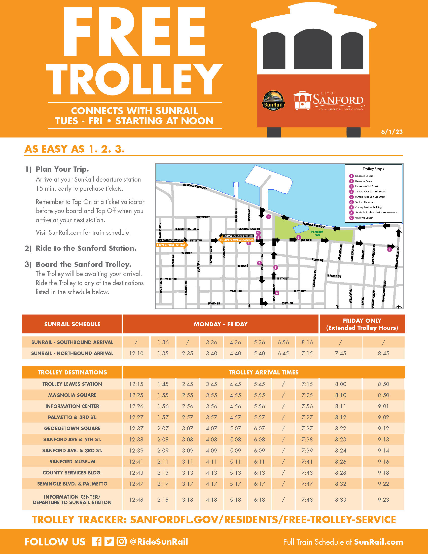 Sanford trolley schedule