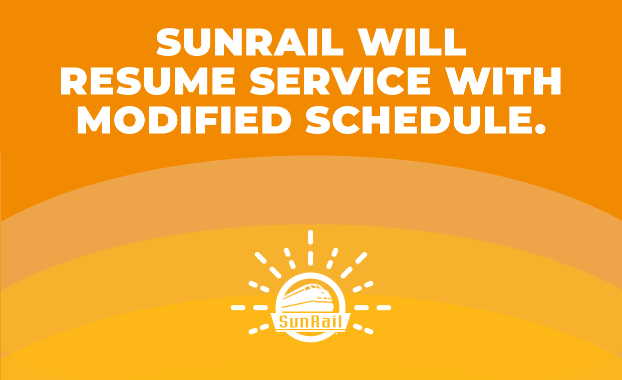 SunRail will resume service with a modified schedule.