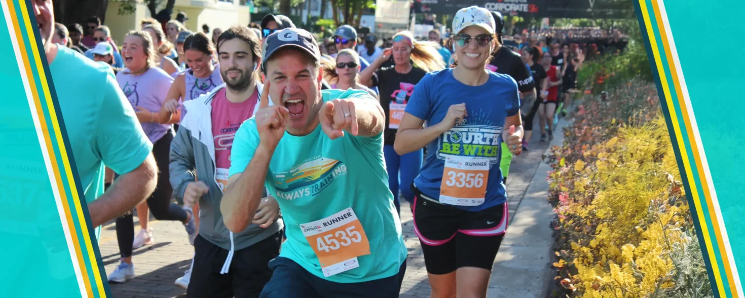 AdventHealth Corporate 5k runners at starting line.