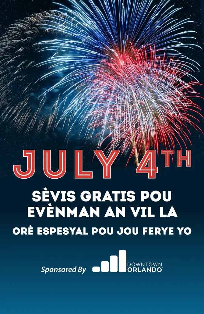 July 4th! Free Service to Downtown Events. Special Holiday Schedule. Sponsored by Downtown Orlando (DDB).