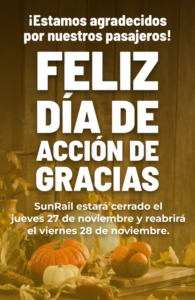 We are thankful for our riders! Happy Thanksgiving. SunRail will be Closed Thursday, Nov. 27 & will Reopen Friday, Nov. 28