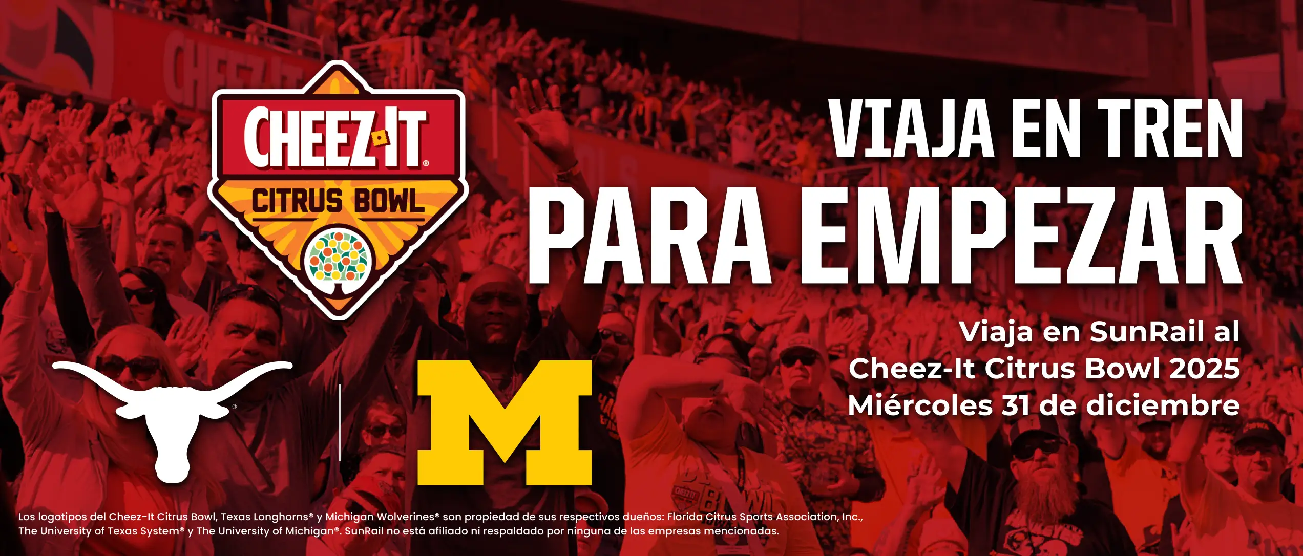 Ride the Rails to Kickoff. Ride SunRail to the 2025 Cheez-It Citrus Bowl, Wednesday, December 31.