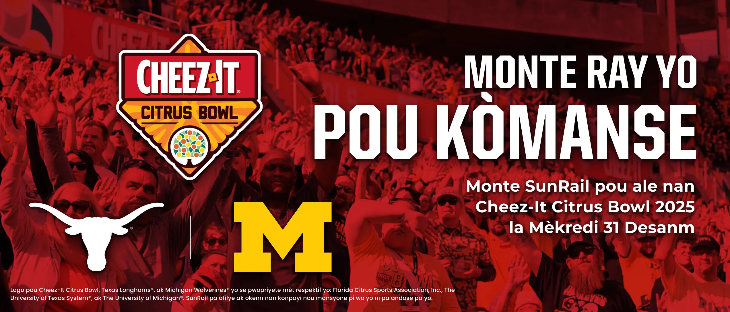 Ride the Rails to Kickoff. Ride SunRail to the 2025 Cheez-It Citrus Bowl, Wednesday, December 31.