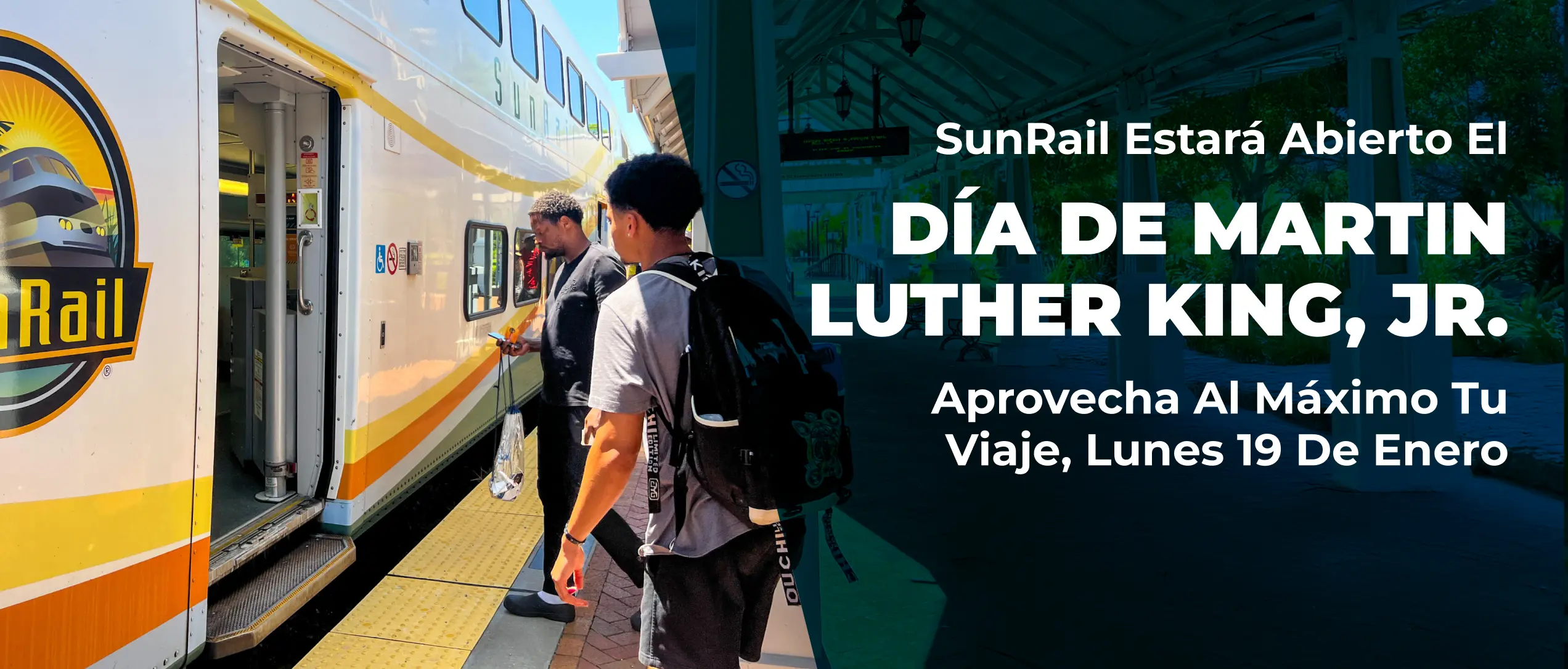 SunRail will be open on Marktin Luther King, Jr. Day. Make the most of your ride Monday, January 19.