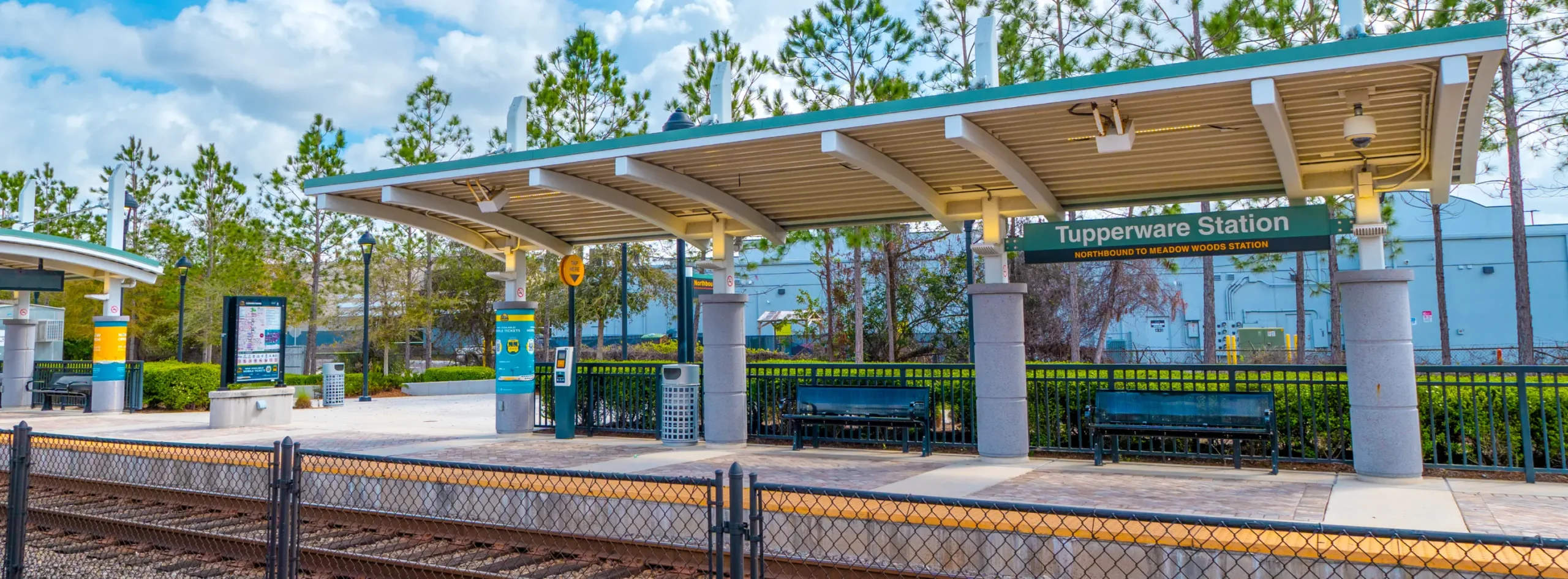 The station platform at the Tupperware SunRail Station.